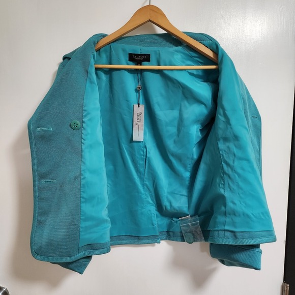 Talbots Double Breasted Grace Fit Blazer Cotton‎ Silk Blend - Picture 3 of 10